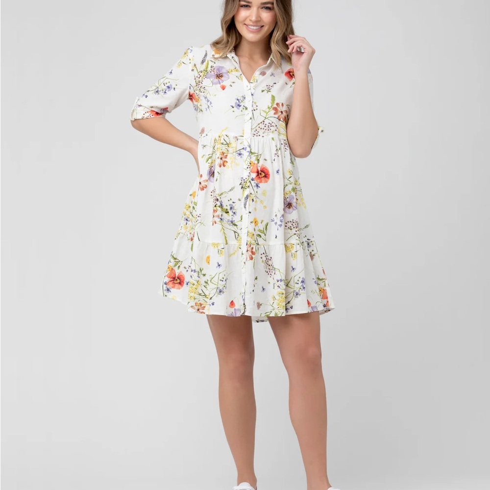Ripe White Floral Maternity Dress - Picture 1 of 9